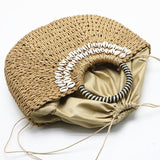 Handmade Hand WoMen Straw Bags Shell Beach s